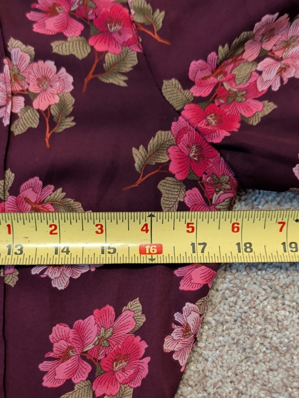 Nanette Lepore Feminine Burgundy Long-Sleeve Floral Pintucked Dress - Picture 8 of 10